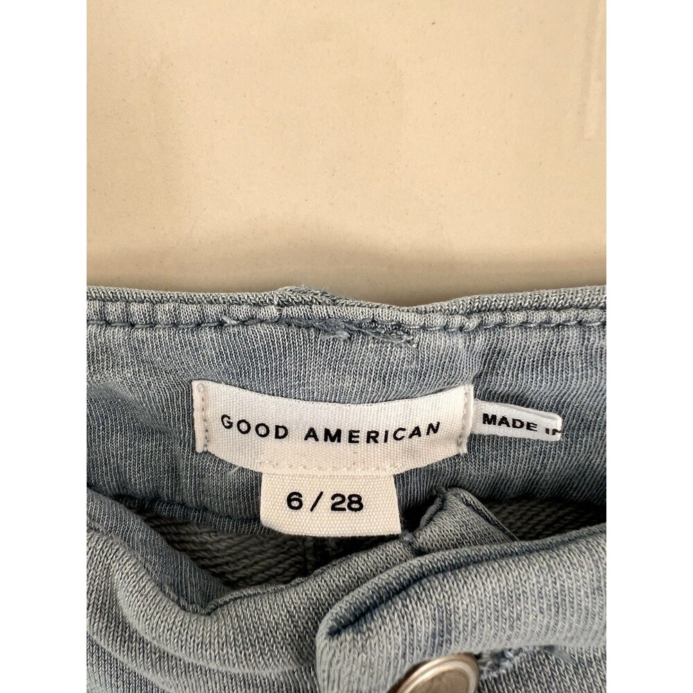 GOOD AMERICAN Jeanius Good Skate Sweatpant Jeans NEW Wide Leg High Rise 6 28 - Picture 5 of 12